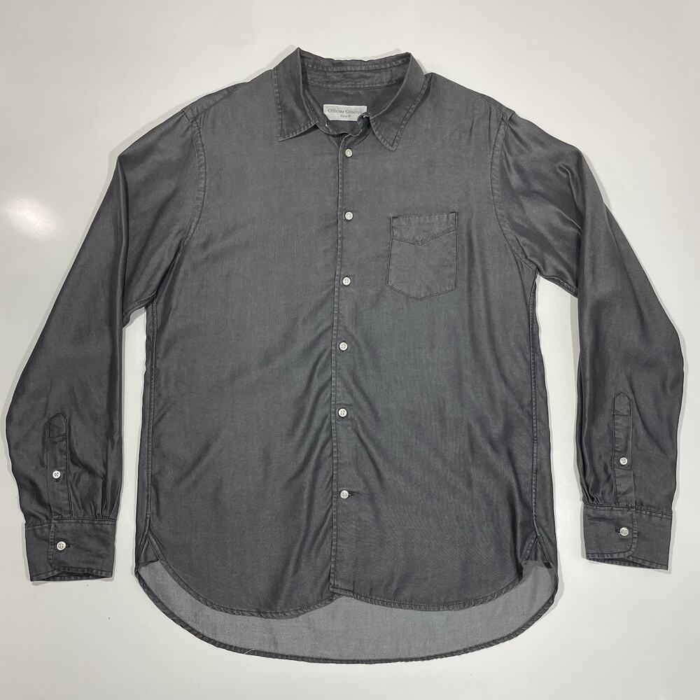 Officine Generale Paris 6e Button Down Shirt Men’s Large Gray Portugal Lyocell